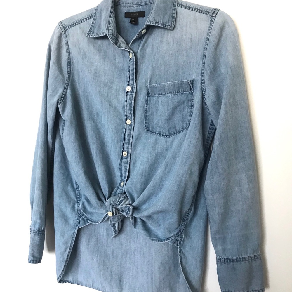 J. Crew Long Sleeve Chambray Button Down Shirt - Picture 6 of 8